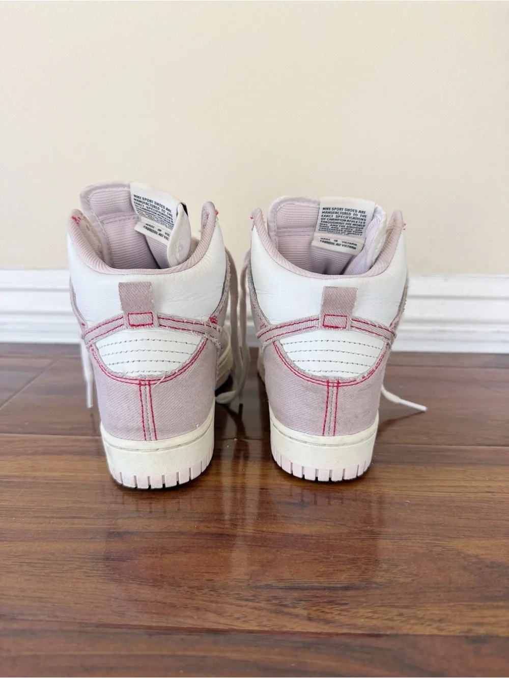 Nike Dunk High 1985 Arctic Pink White Sneakers Boys Kids Size 3.5Y